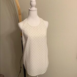 Stradivarius White and Black Polka Dot Tank Top
